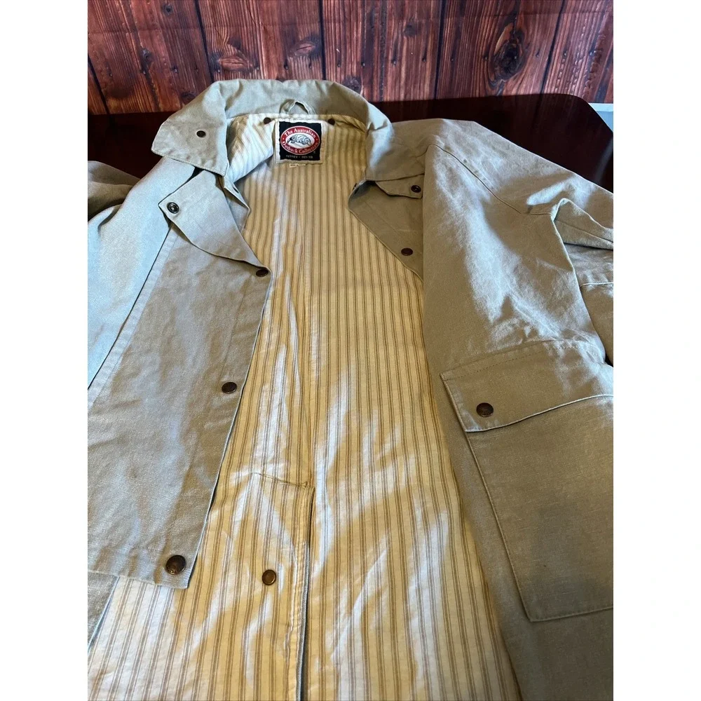 Australian Outback Collection Cotton  Duster Men Coat‎ Sz M Cape Missing Jacket